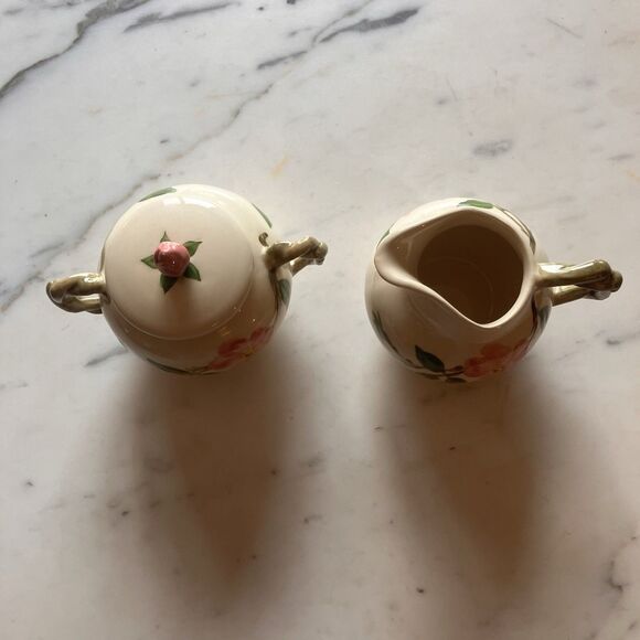 Vintage Franciscan Desert Rose Creamer & Sugar w/Lid Set Made in the USA EUC - Picture 2 of 6